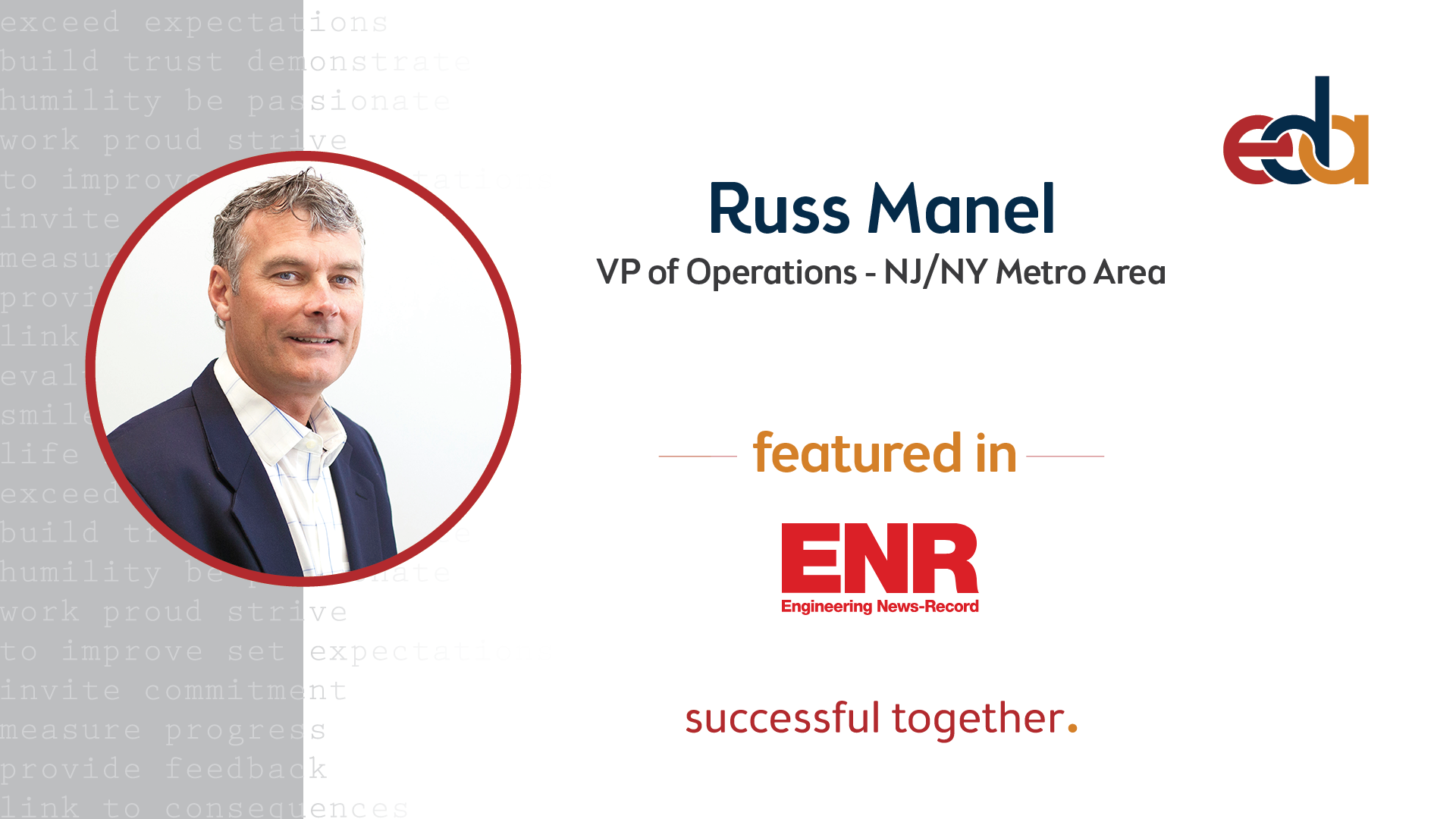 Russ Manel, VP of Operations featured ENR’s Five Boroughs Report